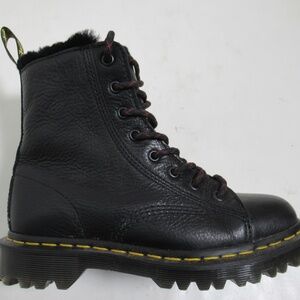 Dr Martens Barton Made In England Shearling Lined Leather Boots Black 5 M / 6 L